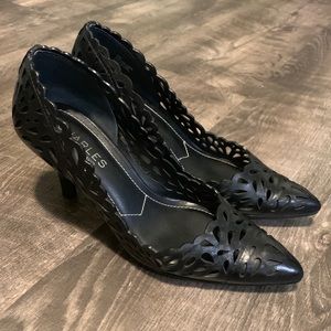 Leather Charles David Cutout Stilettos Sz5.5